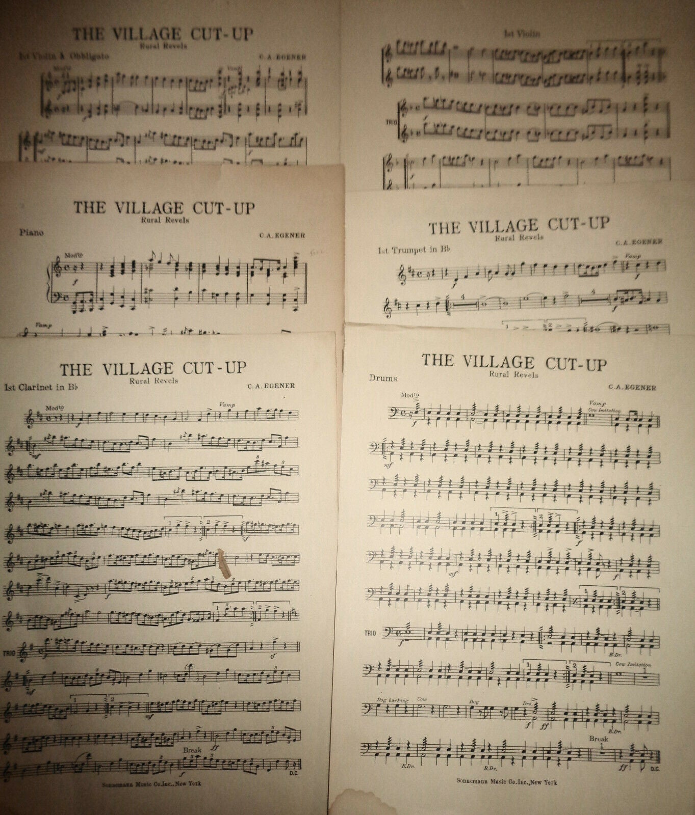 THE VILLAGE CUT-UP : RURAL REVELS, by C. A. Egener  - 1926 orchestra score