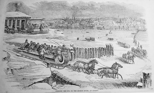 Crossing The Ice, On The Hudson River At Albany - Illustrated News, Feb 5, 1853