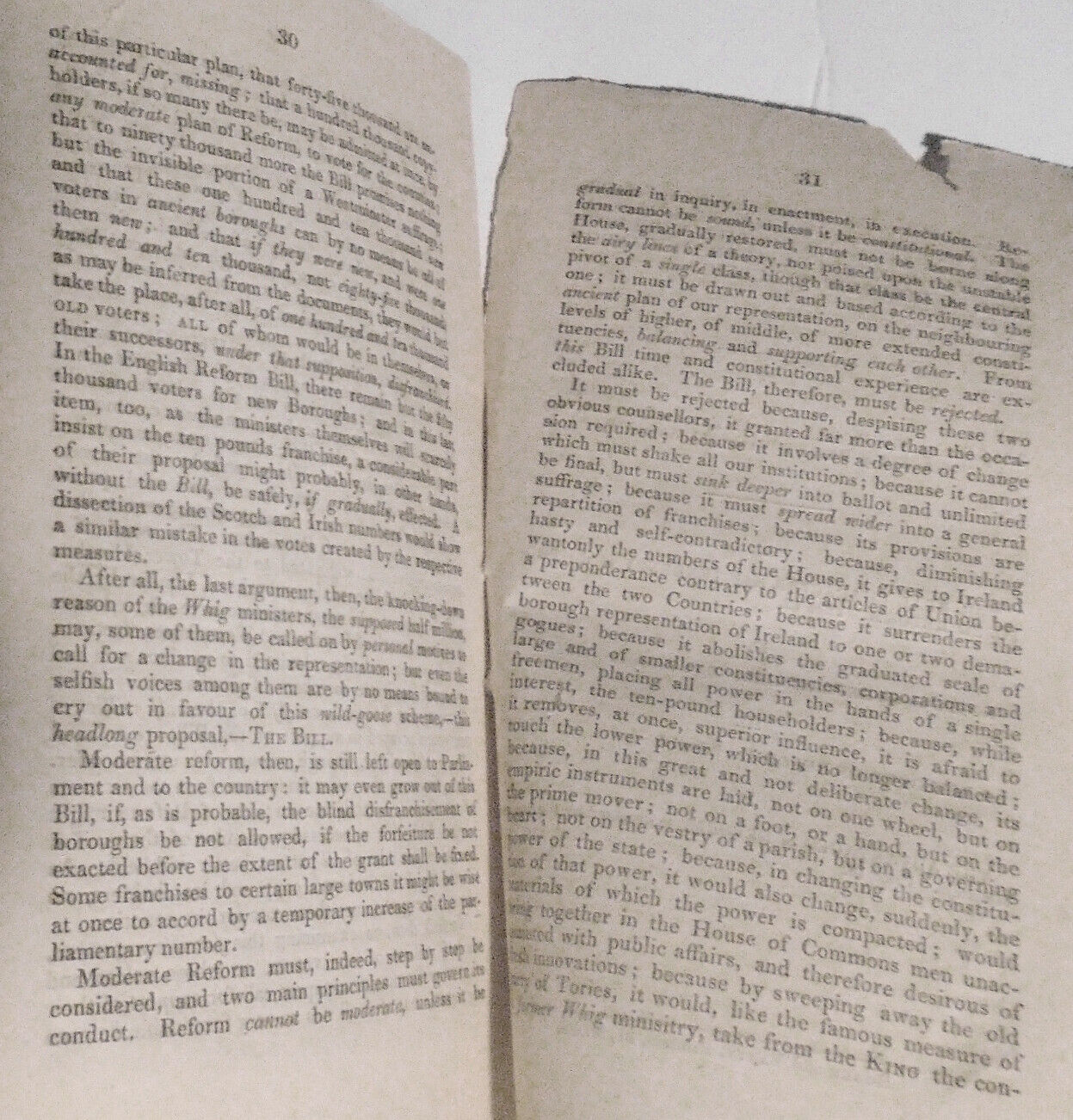 1831 The New Constitution : "The bill, the whole bill, and nothing but the bill"