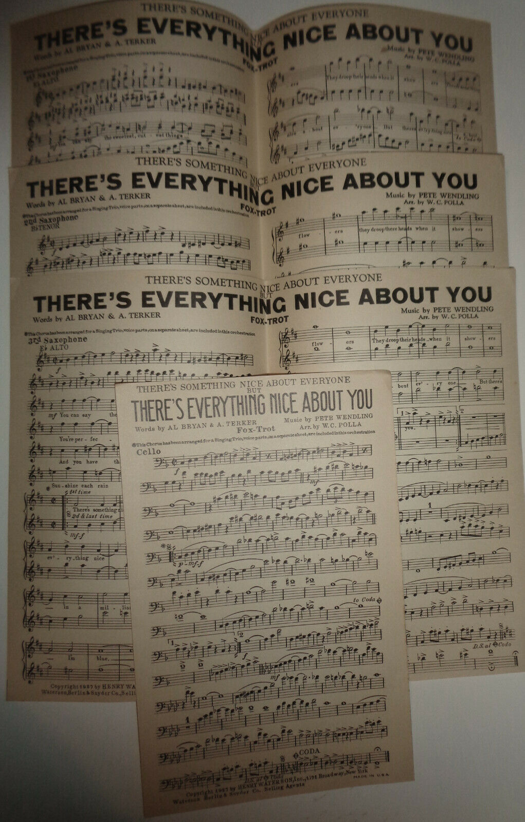 There's everything nice about you, by Alfred Bryan, et al 1927  for orchestra