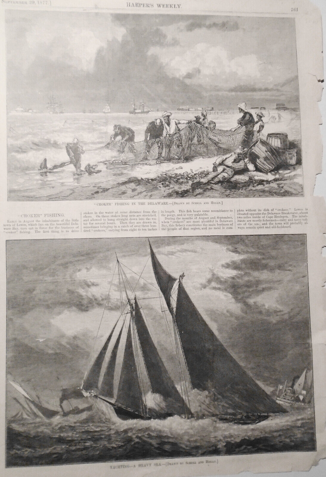 International Yacht Races : Puritan Muzzling Jib Topsail - Harper's Weekly 1885