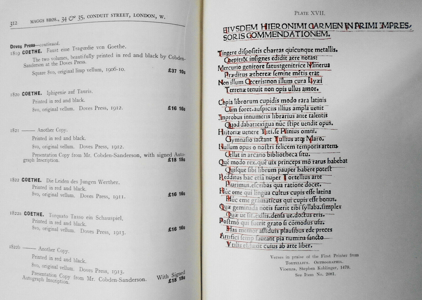 Bibliotheca typographica:  Maggs Bros. Catalog 509 - 1928