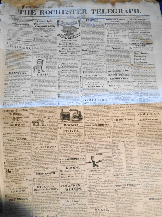 Rochester Telegraph, December 28, 1824. General Lafayette in US, etc.