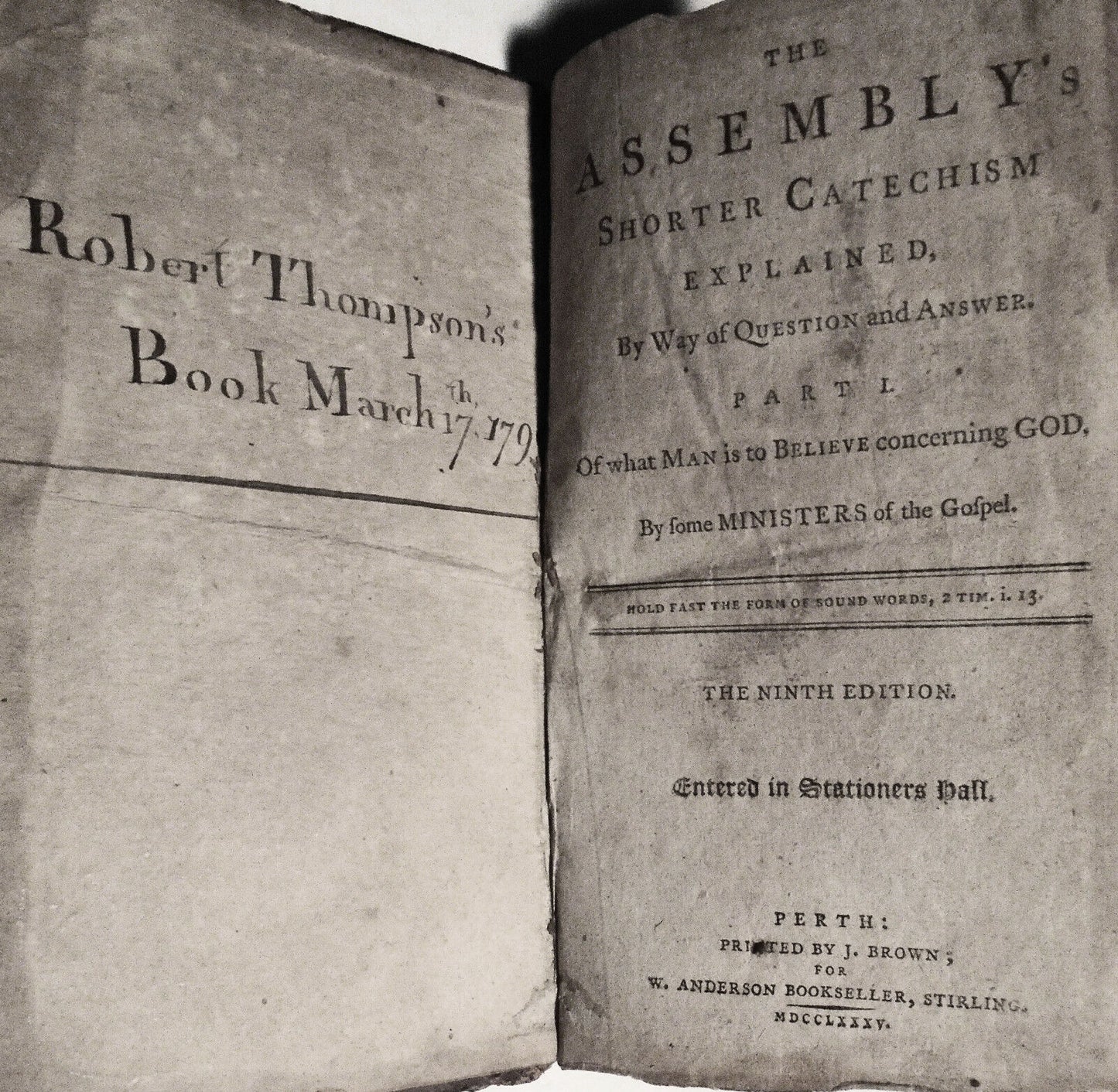 1785 The Assembly's Shorter catechism explained by way of question and answer