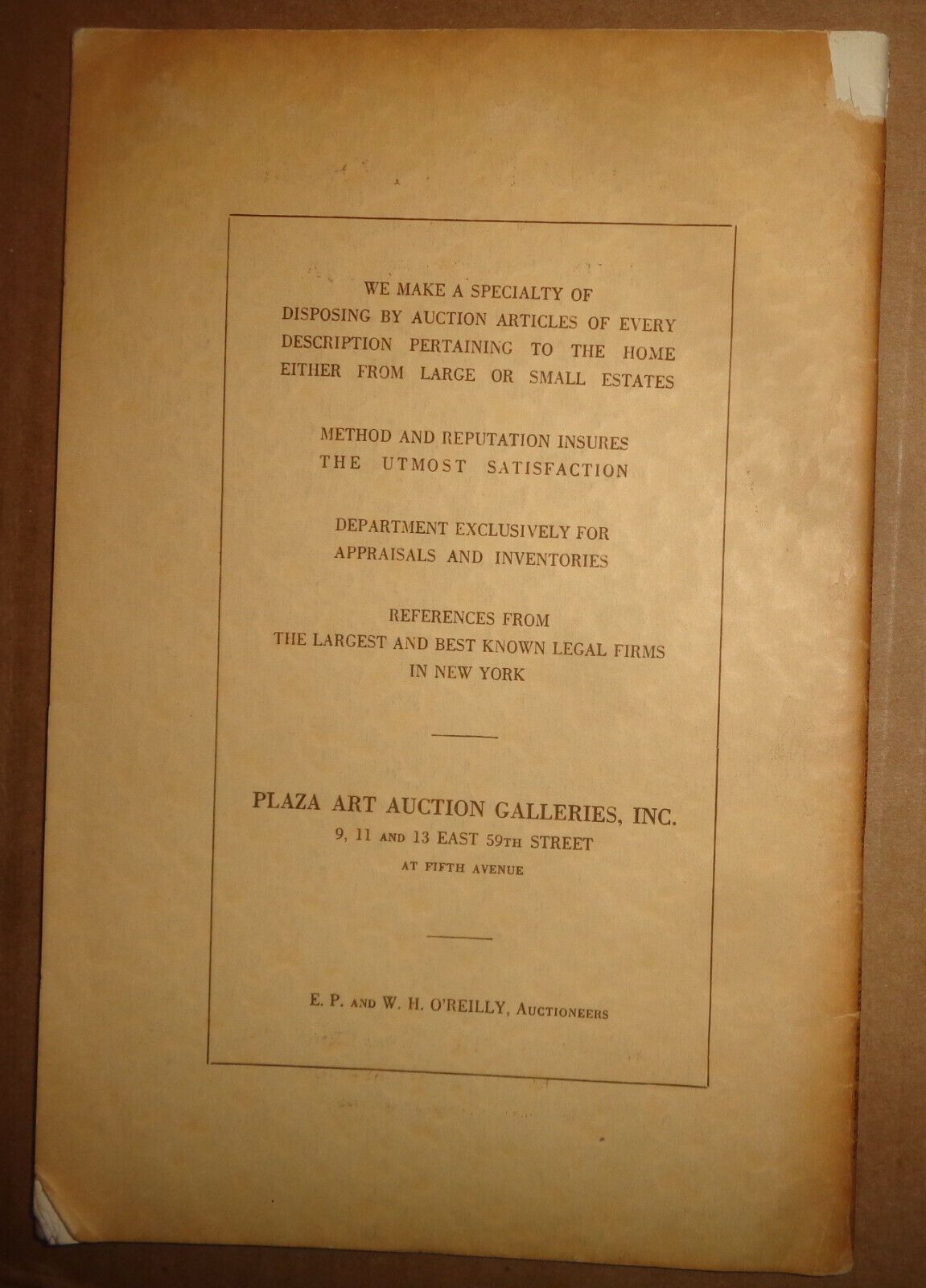 Valuable library from the estate of John Wanamaker, Jr Plaza Art Galleries, 1937