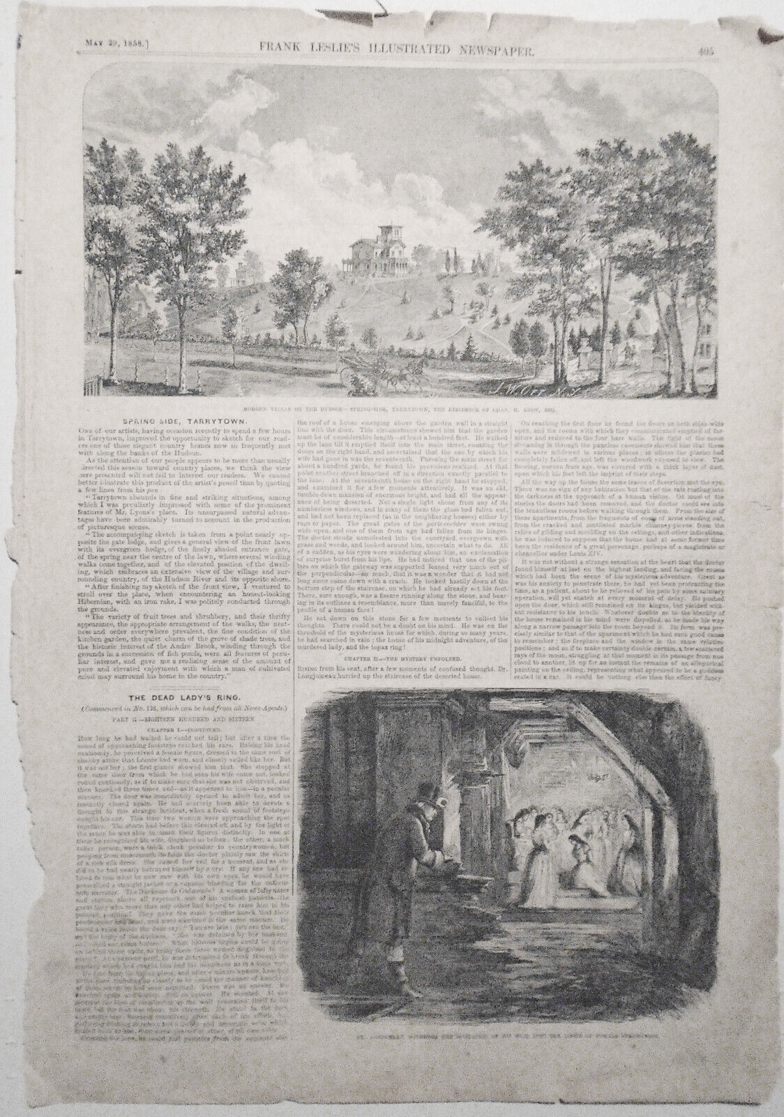 Spring Side Tarrytown - Modern Villas on the Hudson May 29, 1858 Frank Leslie's