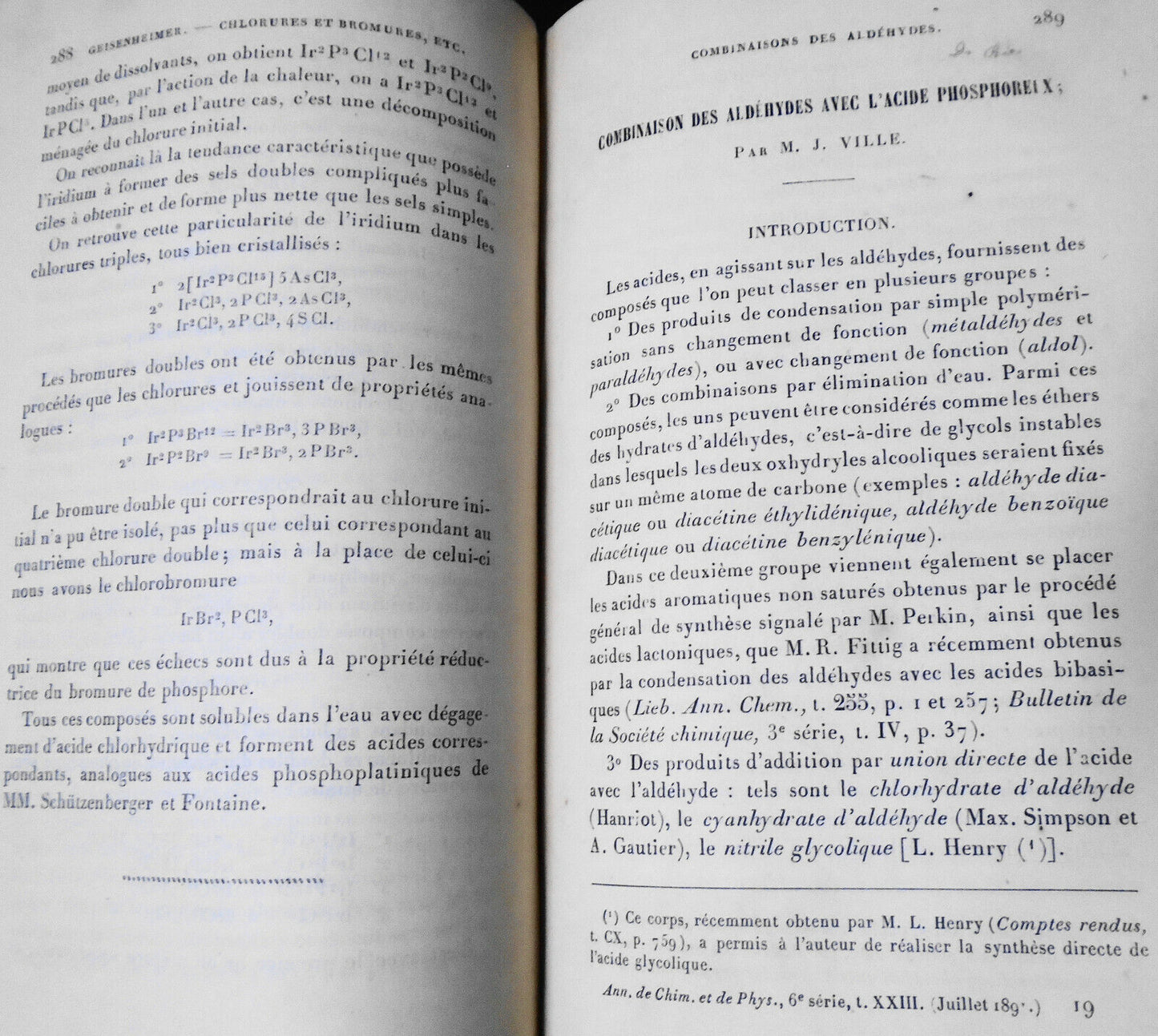 1891 Annales de Chimie et de Physique, Tome 23 - Berthelot, Pasteur, Becquerel