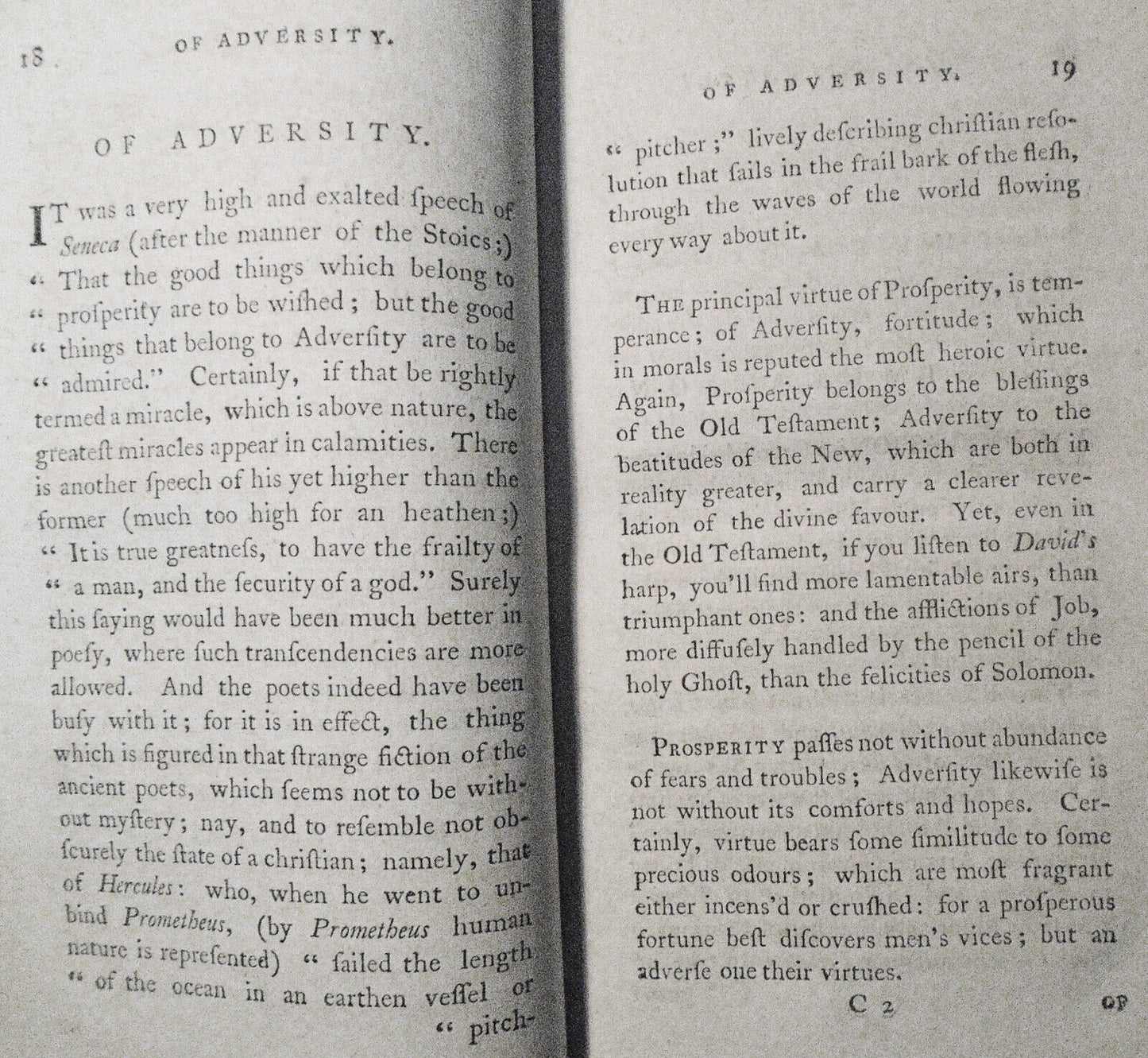 1787 The essays of Francis Bacon, In two volumes. Full leather. Very Good.