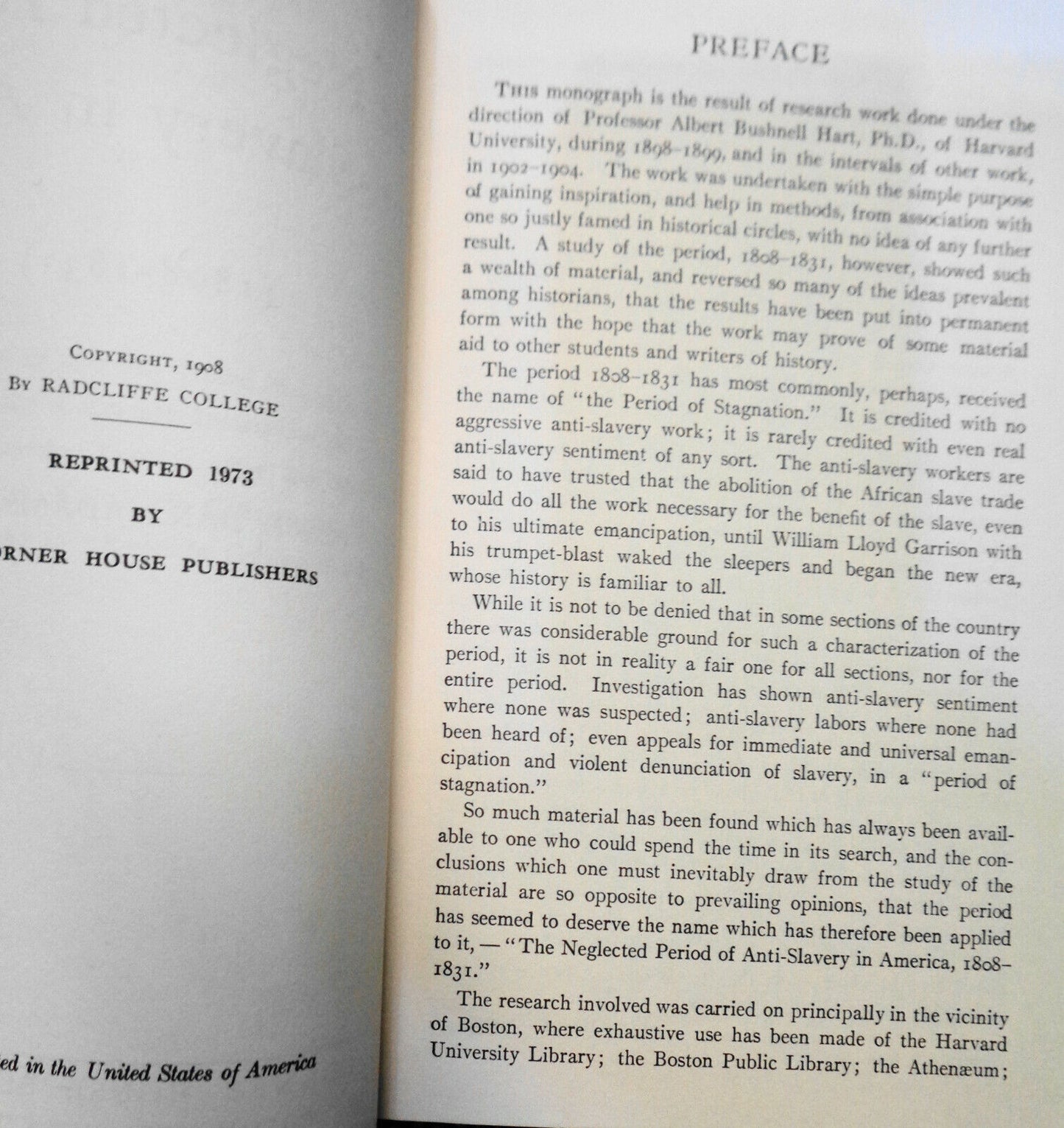 The Neglected Period of Anti-Slavery in America, 1808-1831 by Alice Dana Adams