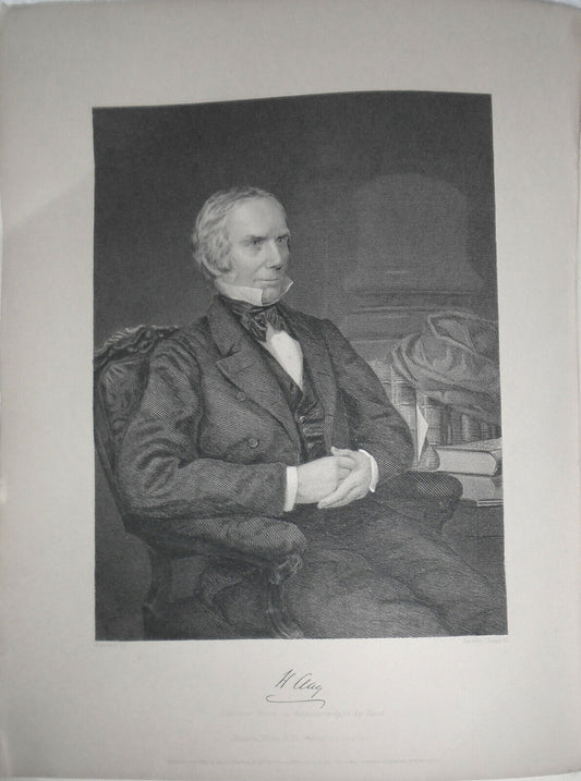 Henry Clay  - original portrait engraving - 1876 Duyckinck Int'l Gallerie