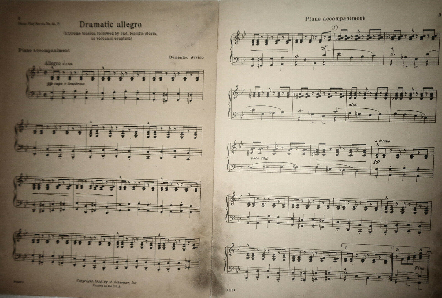DRAMATIC ALLEGRO - EXTREME TENSION FOLLOWED BY RIOT... Savino 1923 for orchestra