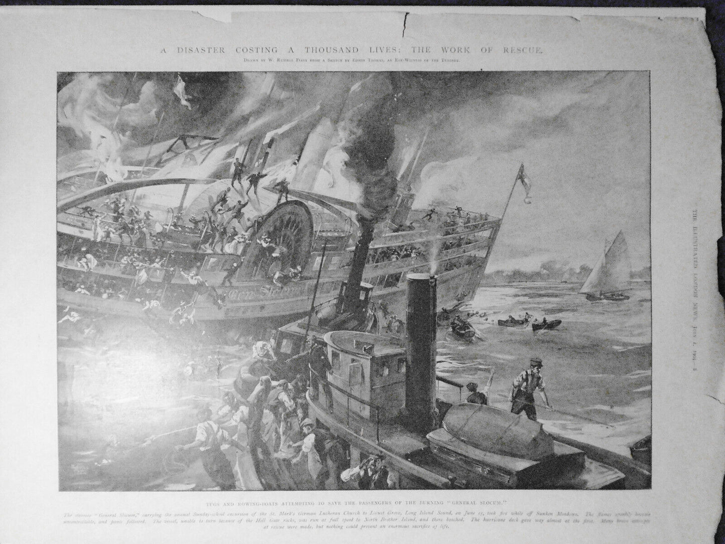 1904  A Disaster Costing A Thousand Lives : The Burning "General Slocum"