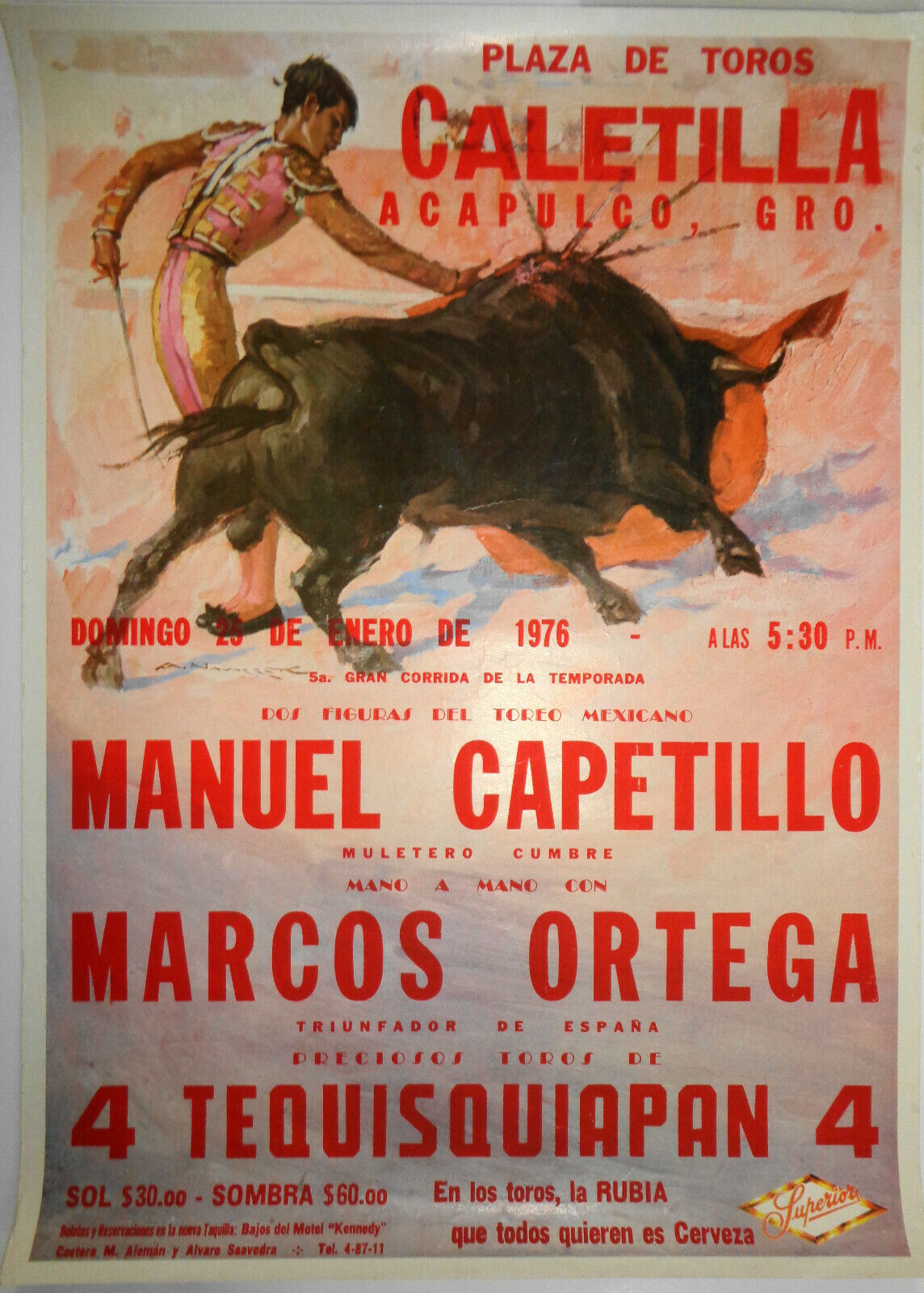 5 Plaza de Toros Bullfighting Posters - 1976-1992 as a lot