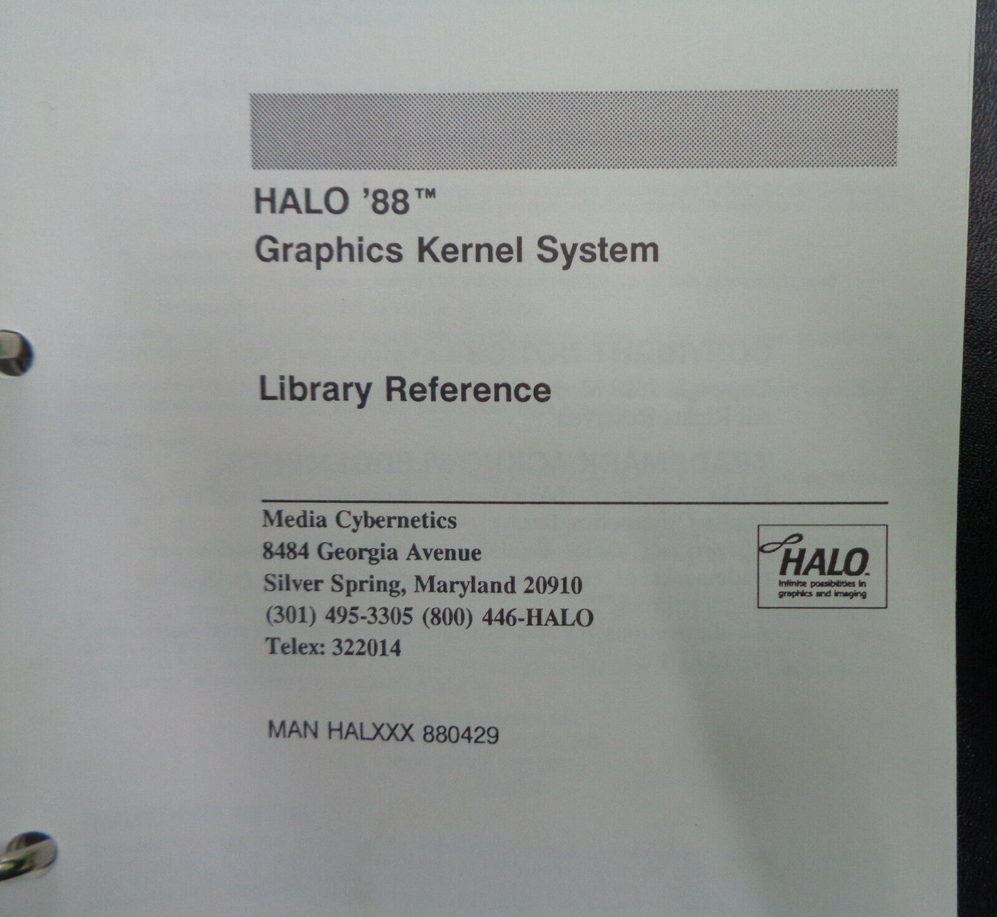 Halo '88 for Microsoft C, by Media Cybernetics. 1988, For IBM PCs. Unused