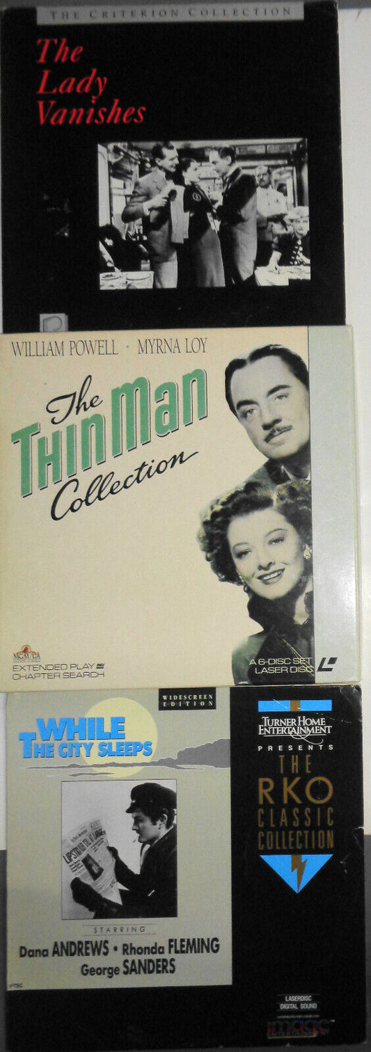 Noir Laserdiscs Lot - Lady Vanishes, Thin Man Collection, While the City Sleeps