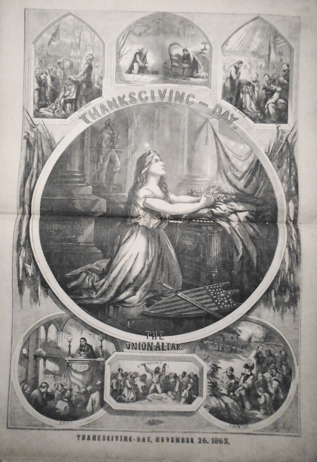 Harper's Weekly December 5, 1863 - Civil War; Ballooning; Thanksgiving Day, etc