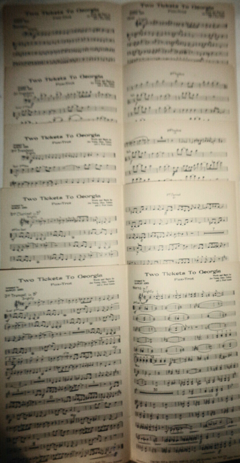 Two tickets to Georgia by Joe Young, Chas Tobias & Fred Coots 1933 for orchestra