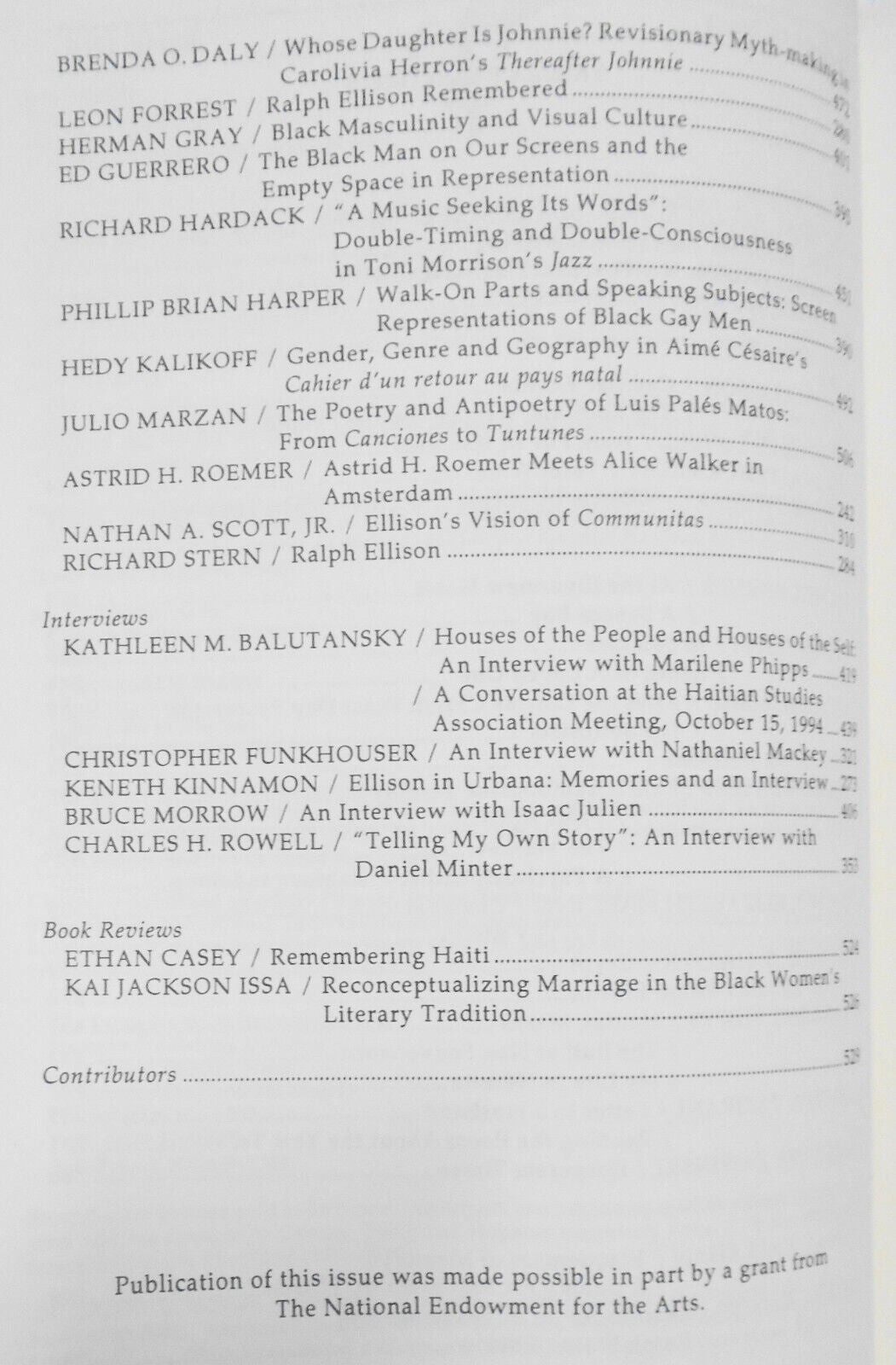 Callaloo : Ralph Ellison & Maryse Conde Special Issue - Spring and Summer 1995