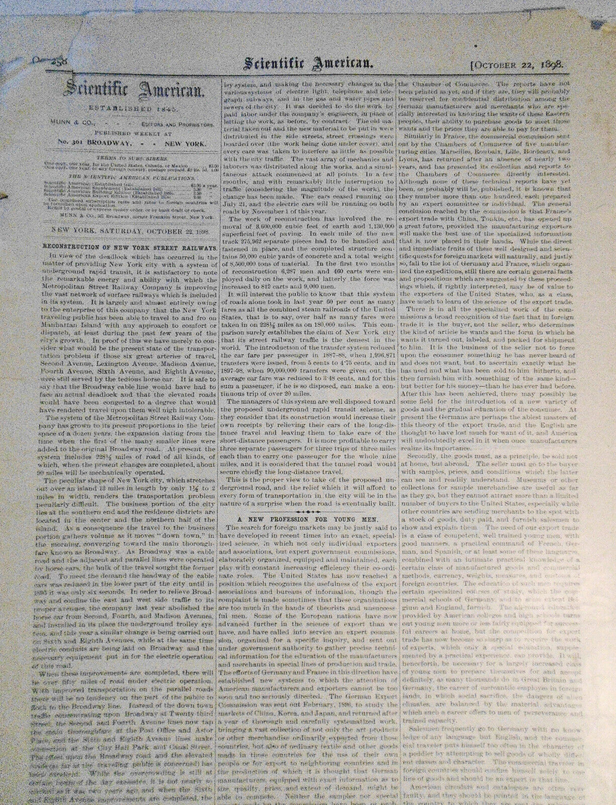 Pilots & Pilot Boats Of New York + Launch Of "Illinois" Scientific American 1898