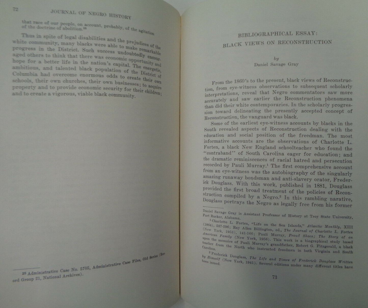 JOURNAL OF NEGRO HISTORY, Jan 1973 - Carter Woodson, Jack Johnson, Jesse Binga