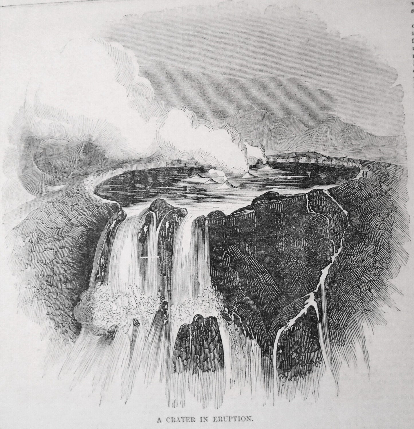 The Late Eruption Of Vesuvius. - Harper's Weekly, 1858. Story, & Two Engravings