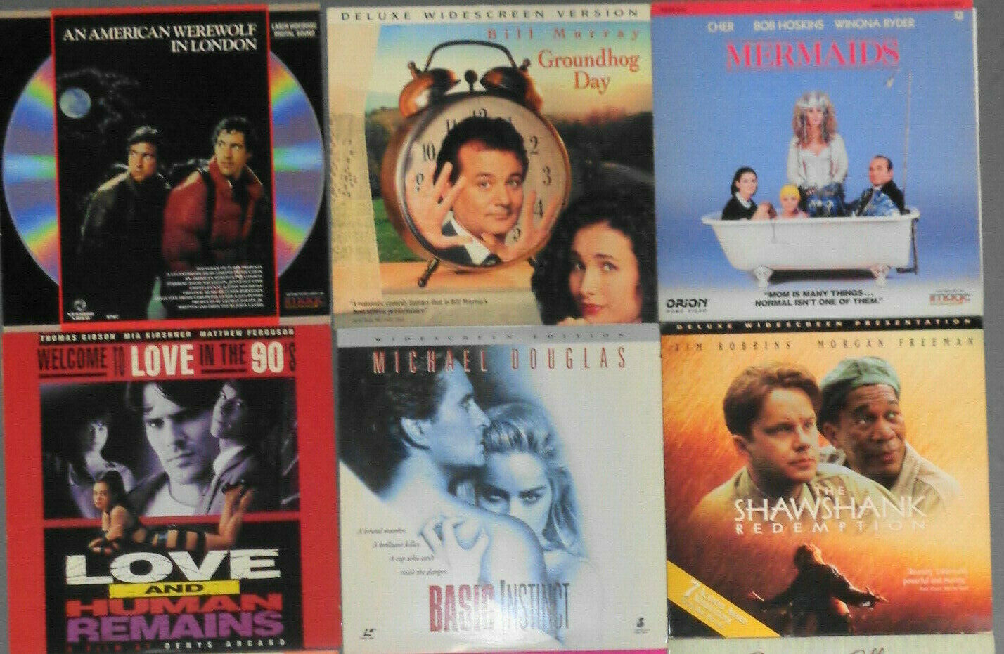 12 Laserdiscs Lot: An American Werewolf in London Groundhog Day Mermaids ...