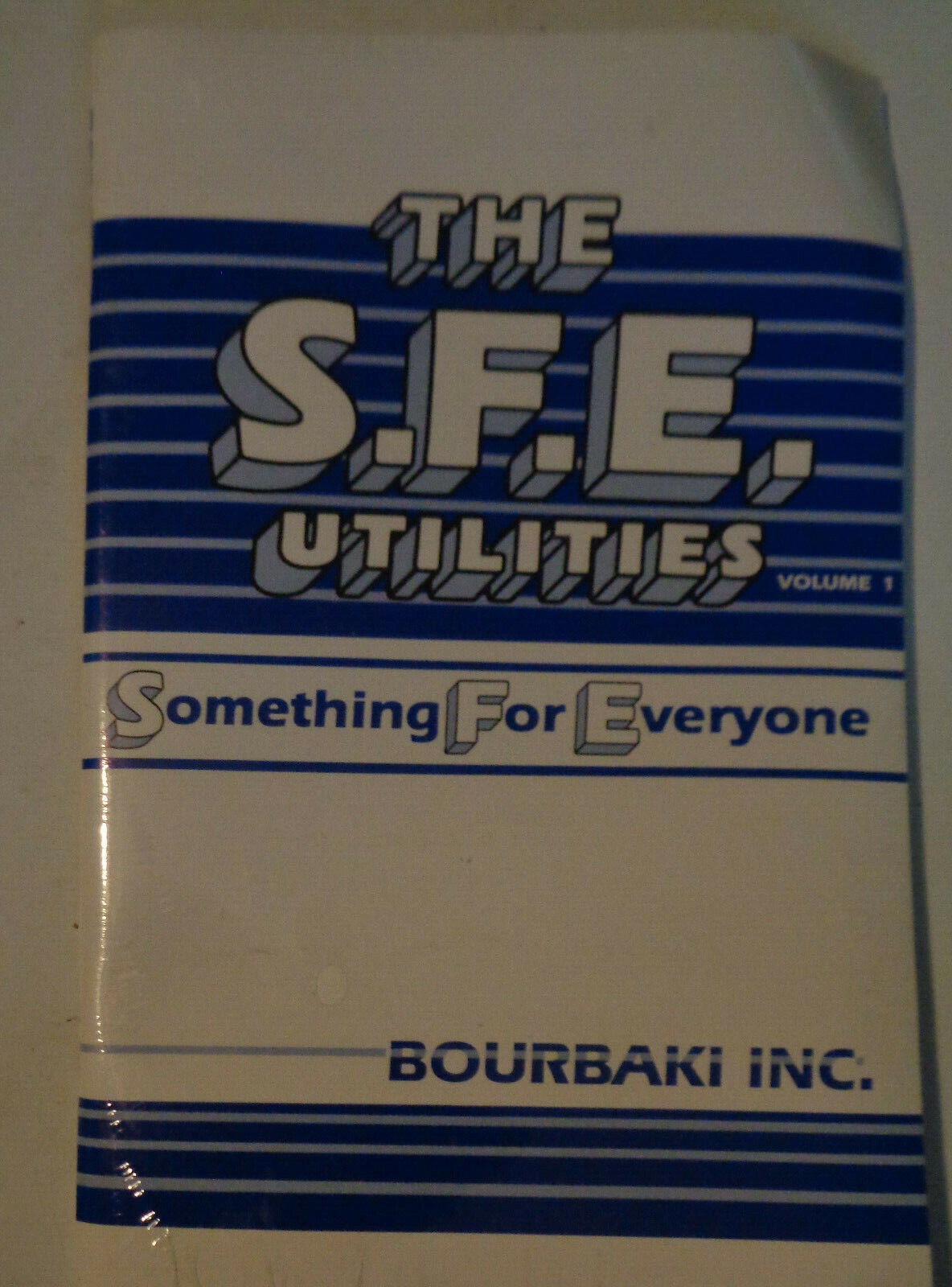 S.F.E. Utilities, Volume 1, by Bourbaki Inc. BRAND NEW, SEALED.