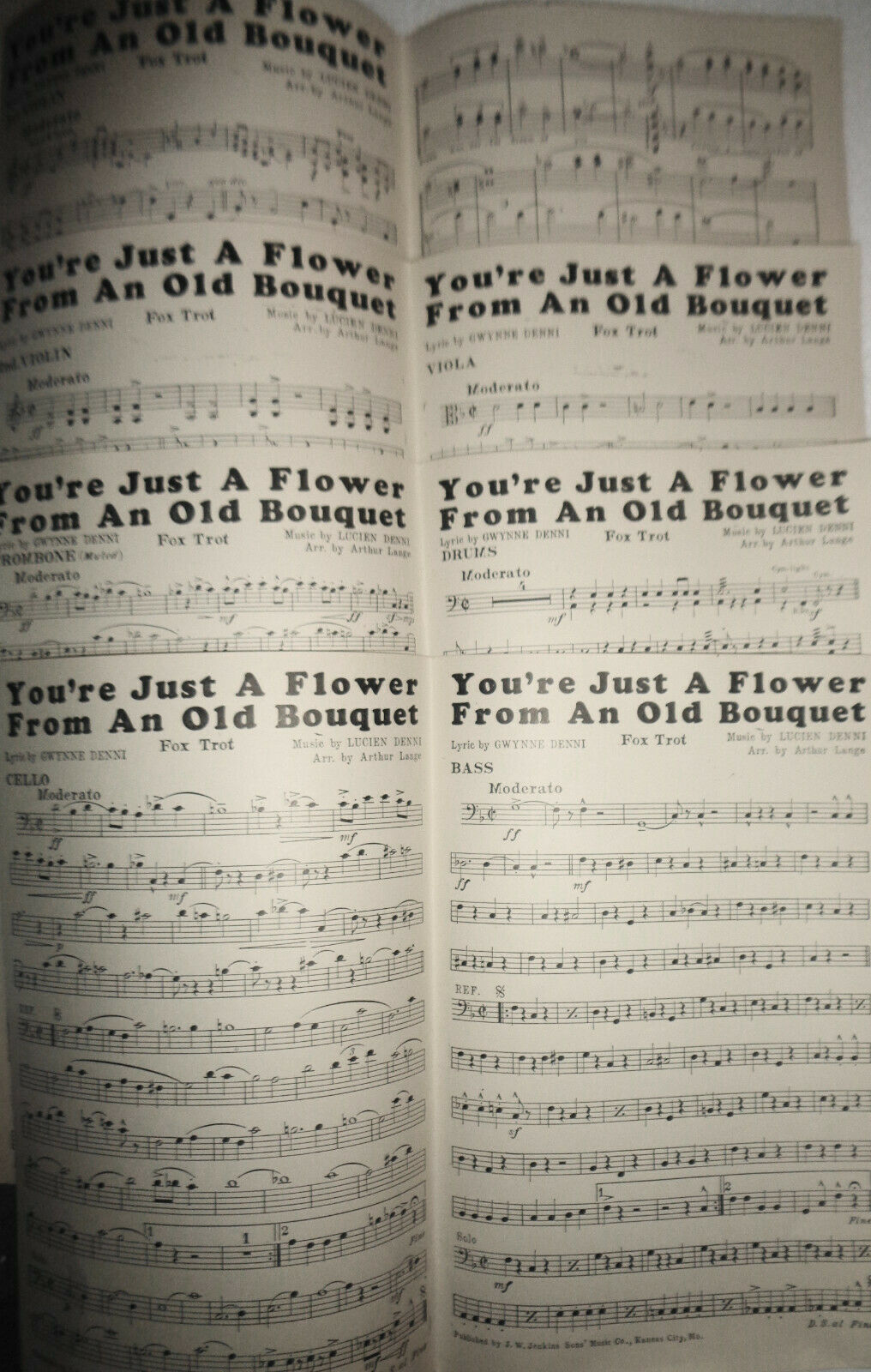 You're just a flower from an old bouquet, by Gwynne Denni - 1924 for orchestra