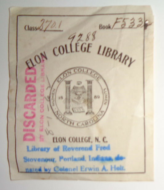 Elon College Library, North Carolina - Bookplate, 1889