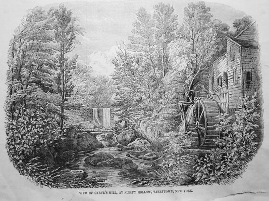 View of Carve's Mill, at Sleepy Hollow, Tarrytown, New York  - Gleason's 1853