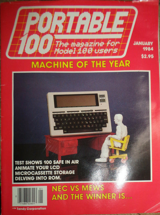 Portable 100 Magazine. January 1984 "Machine Of The Year" - for TRS-80 Model 100