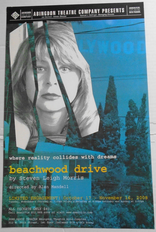 Beachwood Drive - 2008 Poster - June Havoc Theatre, Abingdon Theatre Company NYC
