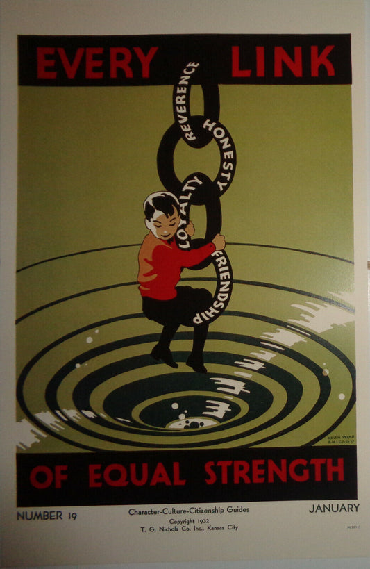 Every Link Of Equal Strength : character culture citizenship guides  Poster