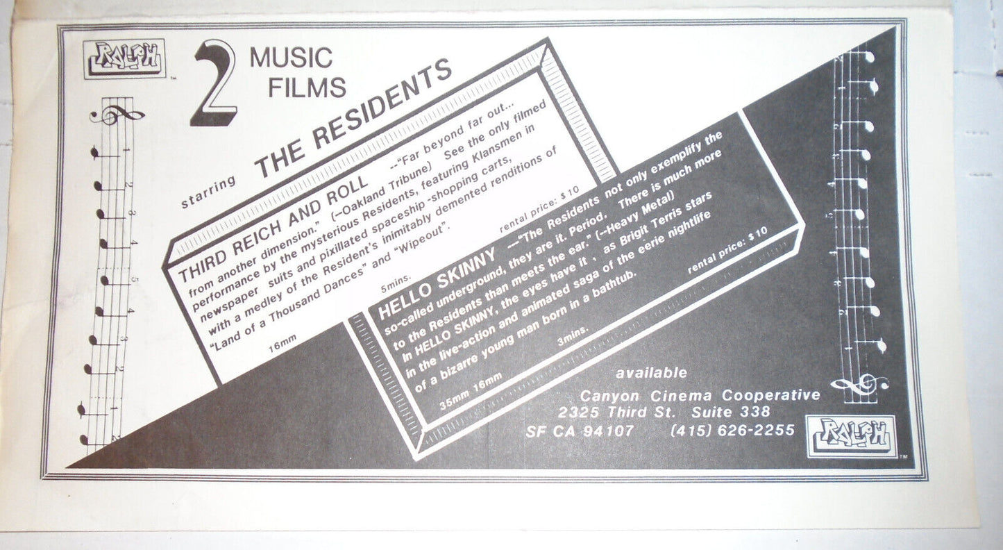 Hello Skinny : A Residents Moviette 1980  poster - introducing Brigit Terris