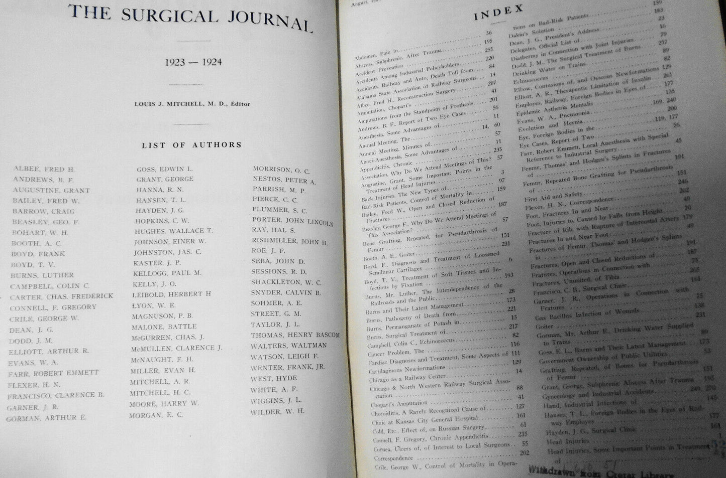 The Surgical Journal, Vol. 30, 1923-24, American Association Of Railway Surgeons