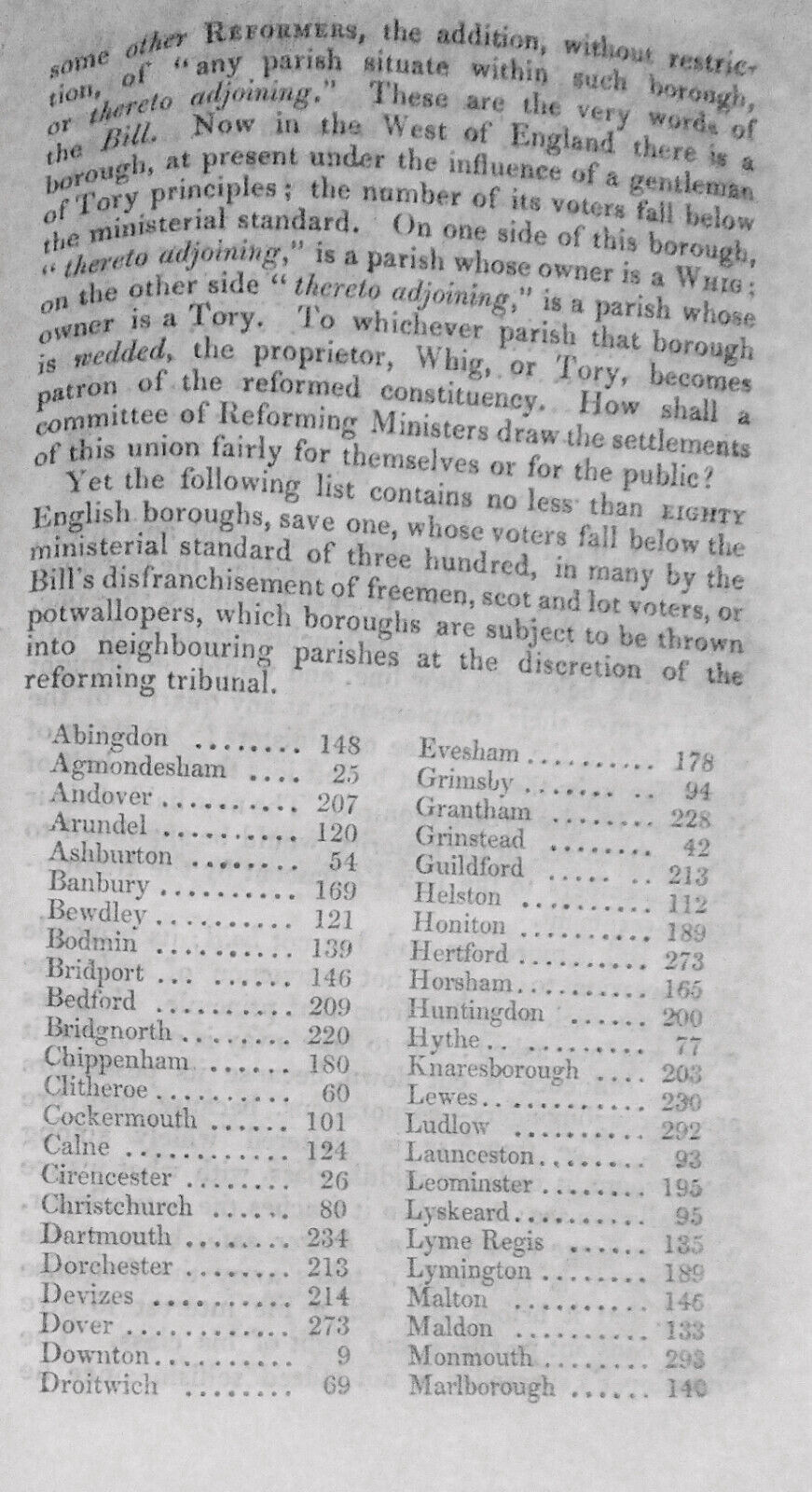 1831 The New Constitution : "The bill, the whole bill, and nothing but the bill"