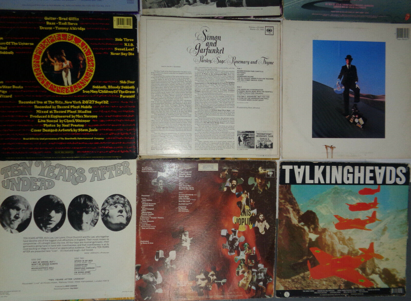 12 Rock LPs - Joplin Stones Van Halen Pink Floyd Talking Heads Groupies Stewart