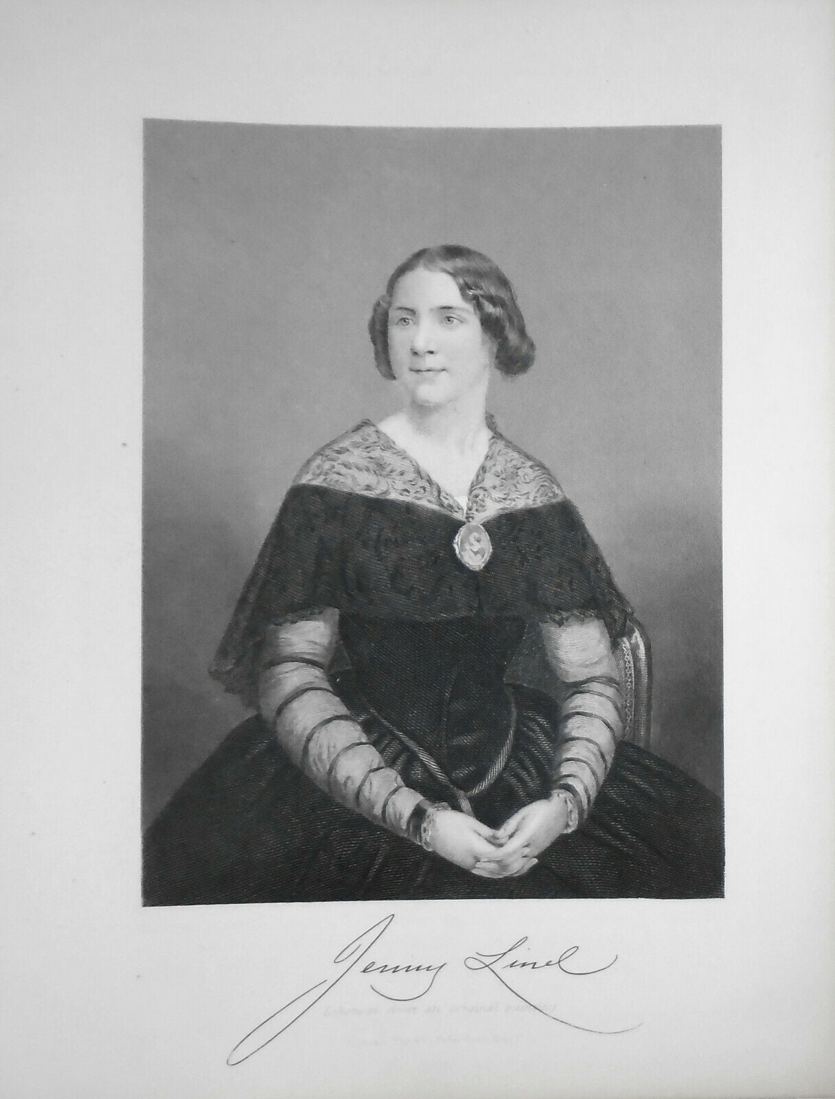 Jenny Lind - steel engraving 1873 - Duyckinck Portrait Gallery