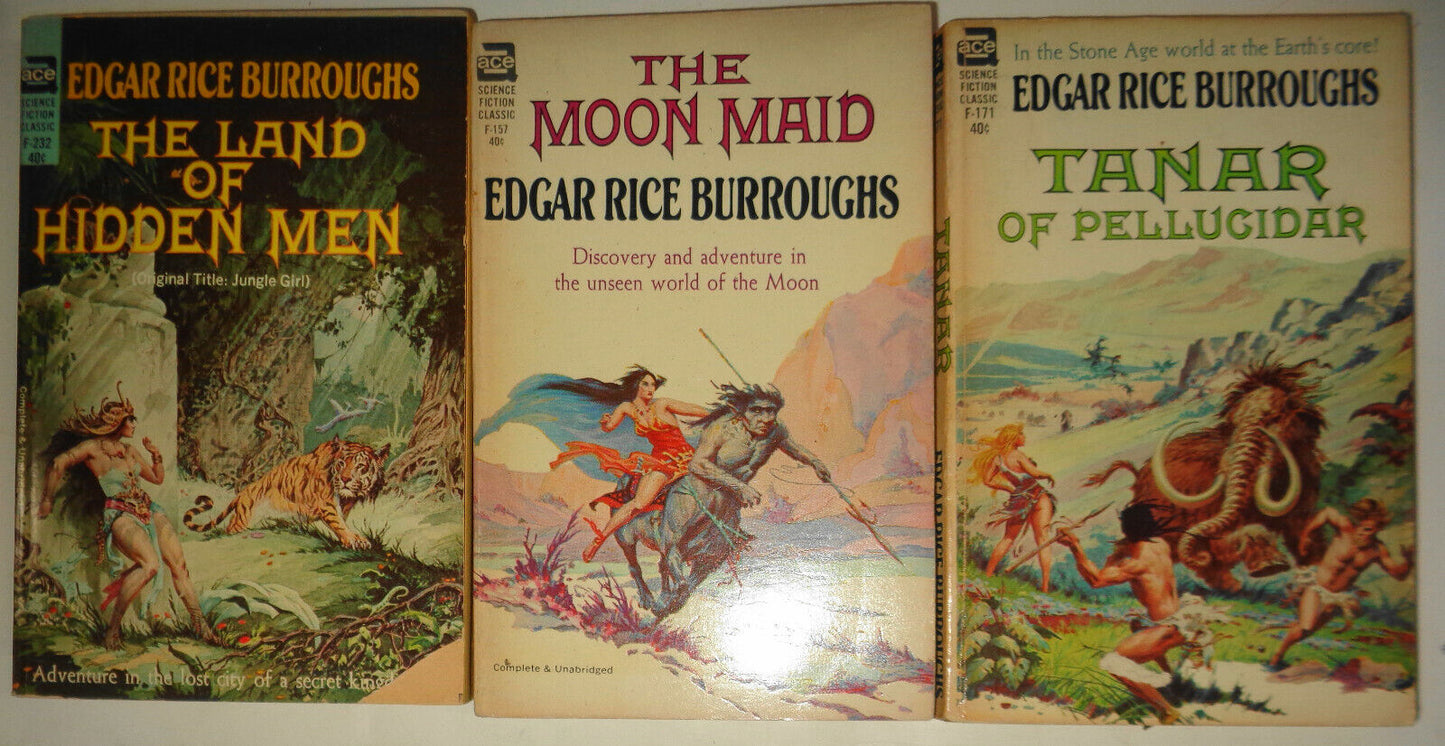 Edgar Rice Burroughs lot of 18 paperbacks - 1st printings Tarzan Science Fiction
