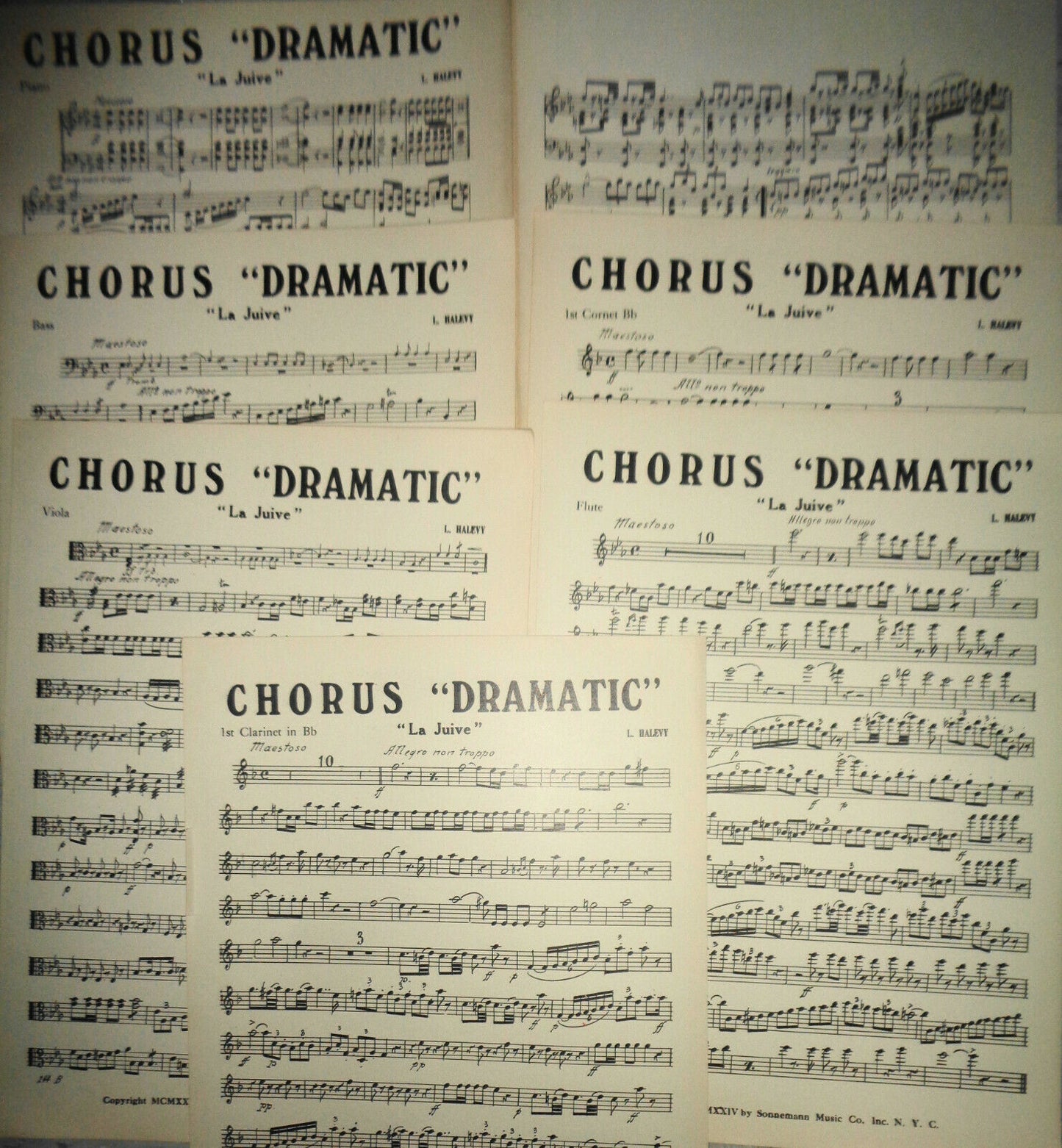 LA JUIVE - CHORUS "DRAMATIC", BY HALEVY.  1924, FOR ORCHESTRA