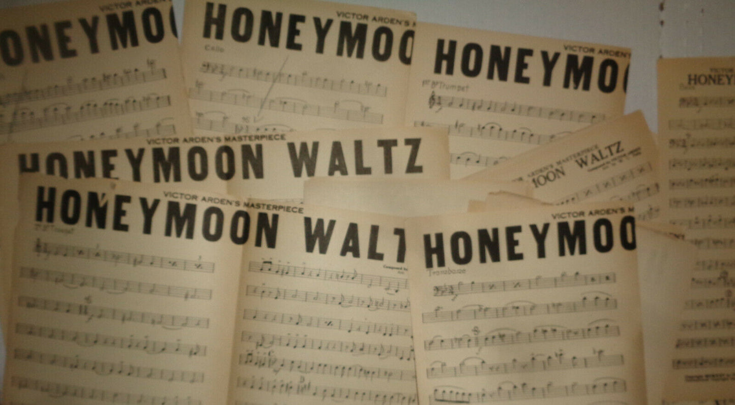 HONEYMOON WALTZ by Victor Arden - SHEET MUSIC FOR ORCHESTRA - 1925