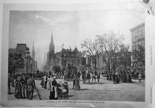 A May-day At The Central Park Plaza -- Harper's Weekly - May 17, 1890