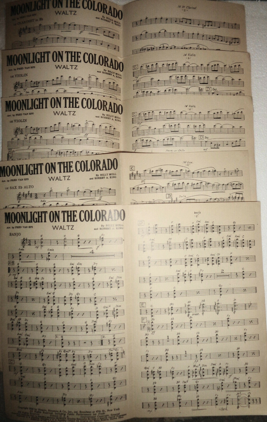Moonlight On the Colorado ~ Billy Moll & Robert A.  King ~ 1930 For Orchestra