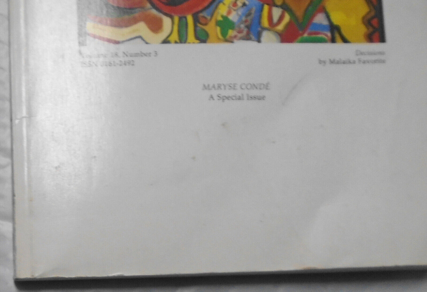 Callaloo : Ralph Ellison & Maryse Conde Special Issue - Spring and Summer 1995