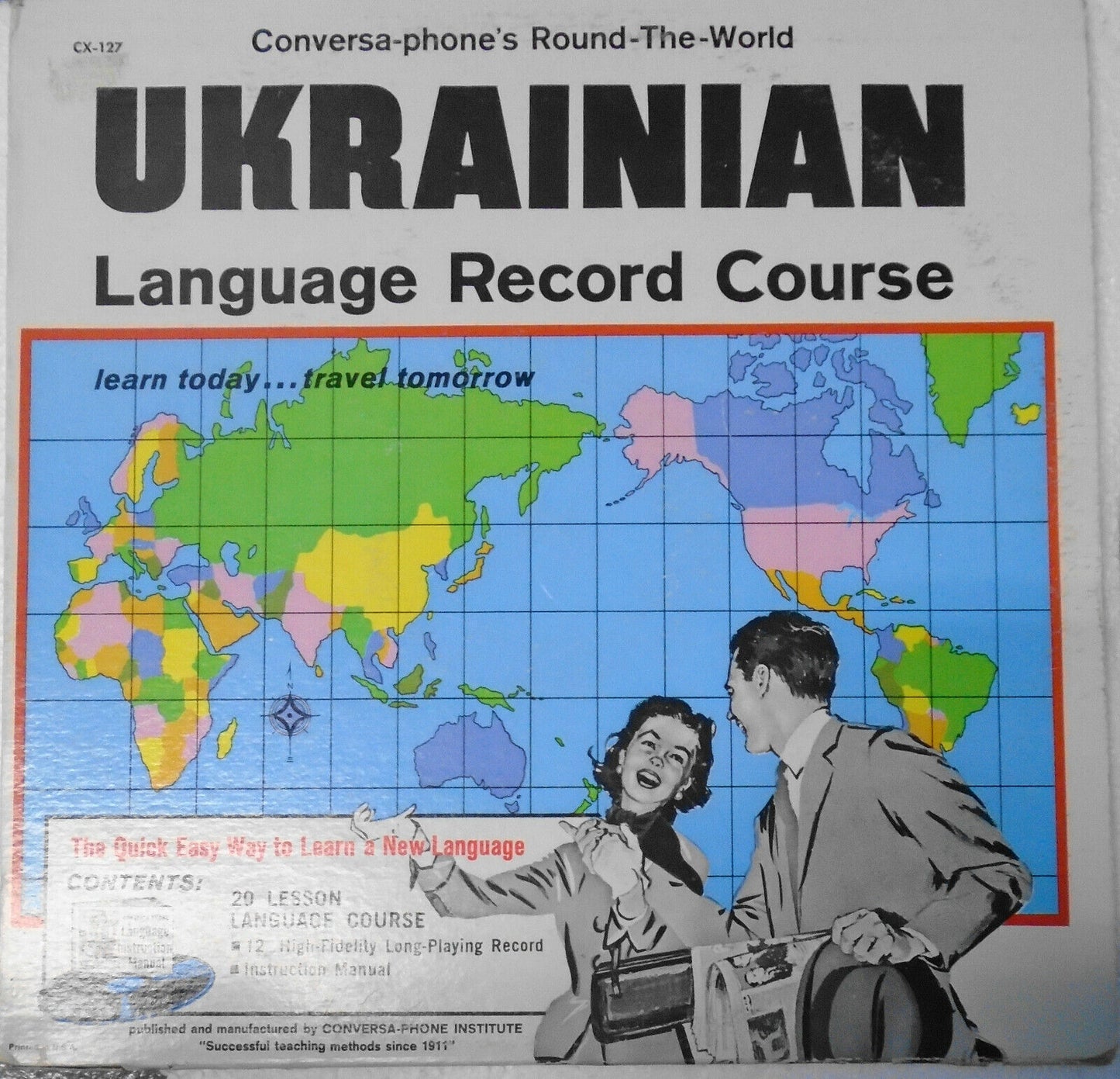 Ukrainian language record course, by Conversa-phone. LP and manual.