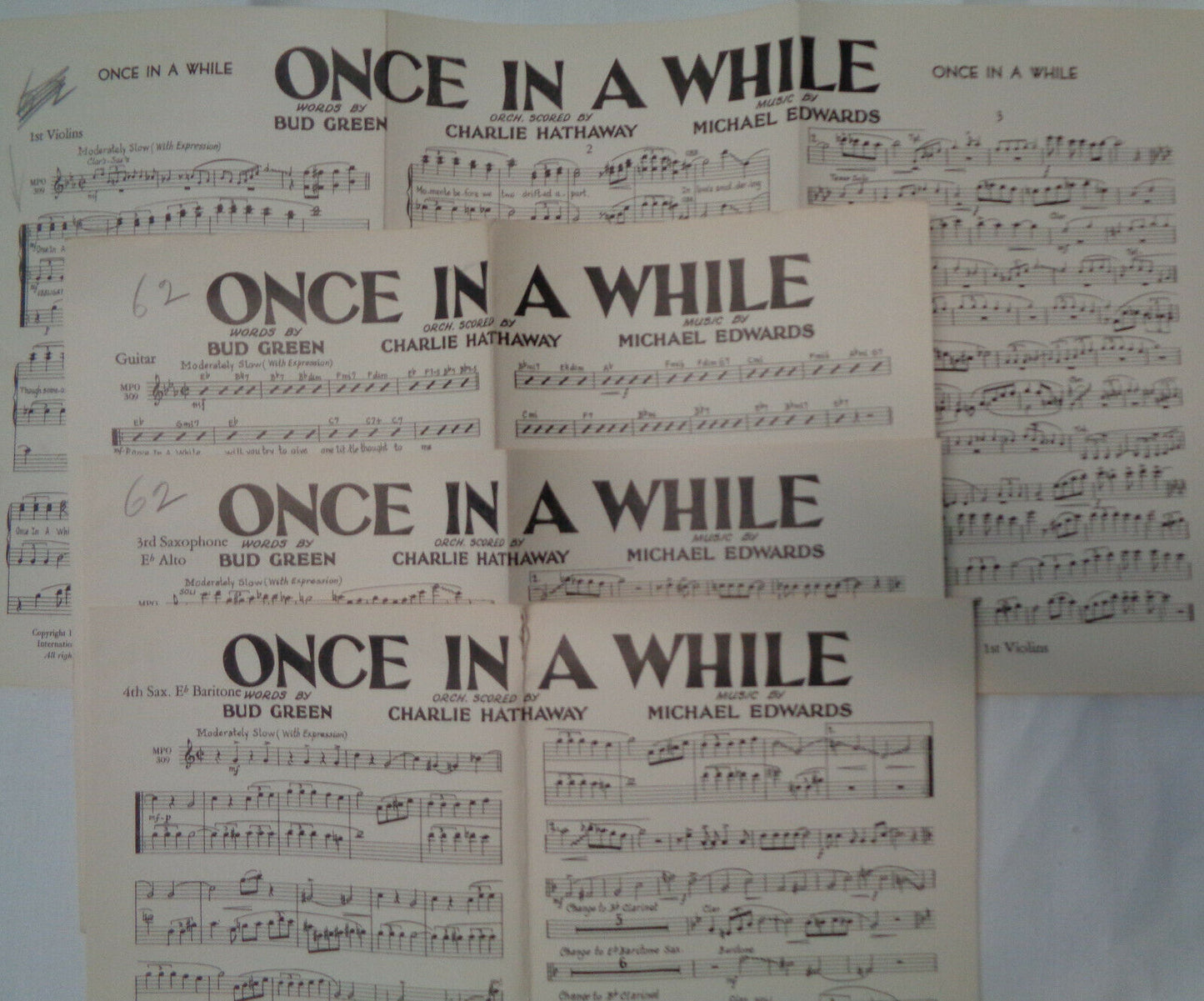 ONCE IN A WHILE - SHEET MUSIC FOR ORCHESTRA - 1937