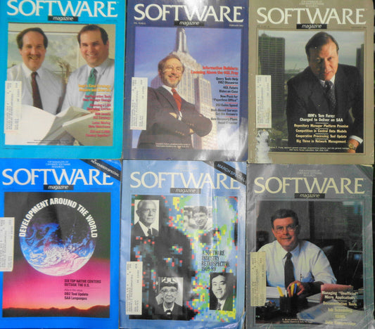 SOFTWARE Magazine 6 issues lot, 1988-1990
