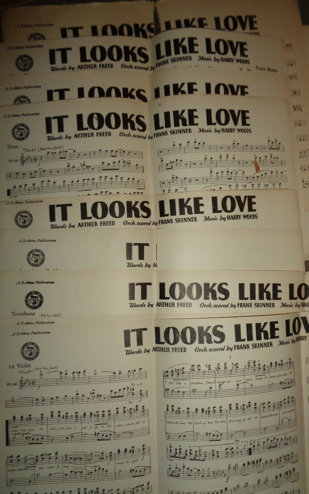 IT LOOKS LIKE LOVE - RHYTHM FOX TROT - SHEET MUSIC FOR ORCHESTRA - 1931
