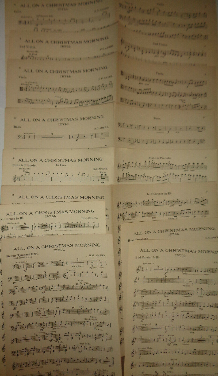 ALL ON A CHRISTMAS MORNING - IDYLL - 1920 by H G Amers SHEET MUSIC FOR ORCHESTRA