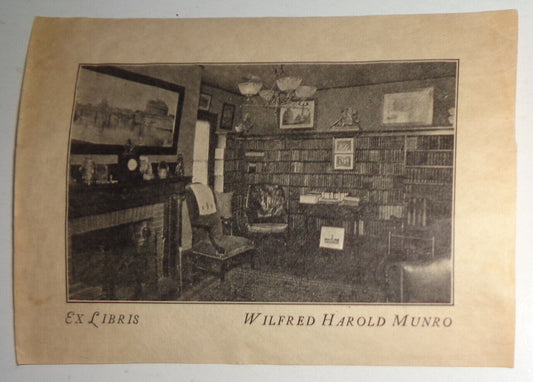 Wilfred Harold Munro Ex Libris Bookplate - 1909